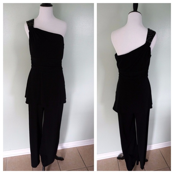 black and white formal jumpsuit